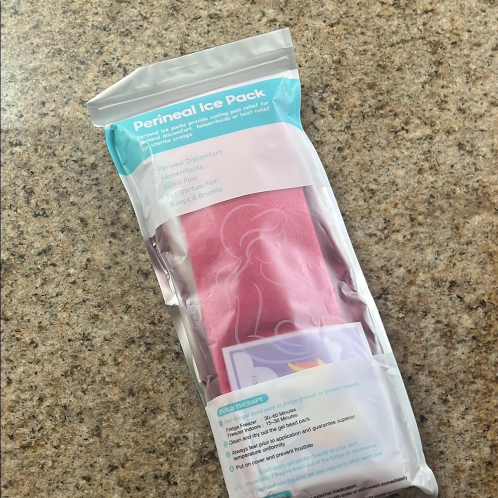 Perineal Ice Pack with Pink Design